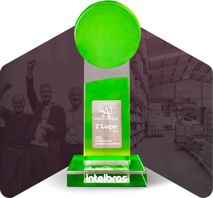 Troféu Prêmio PEX destaque e Excelência Intelbras